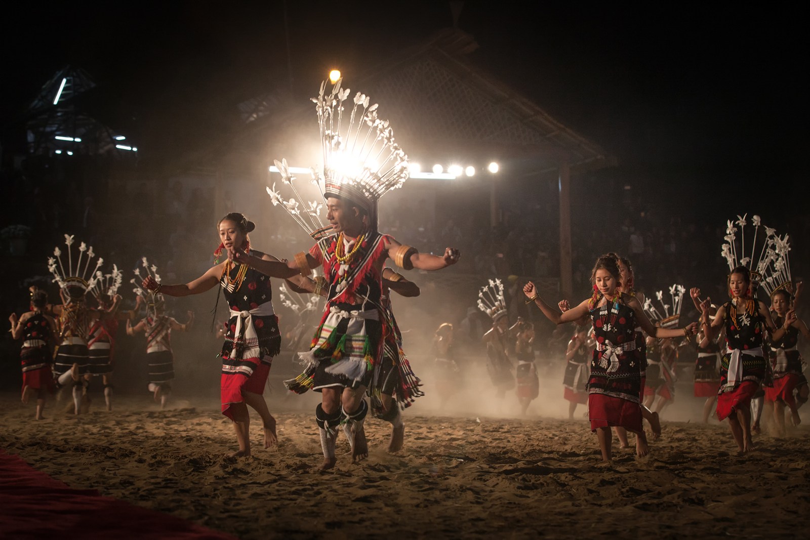 Traditional festival dancers